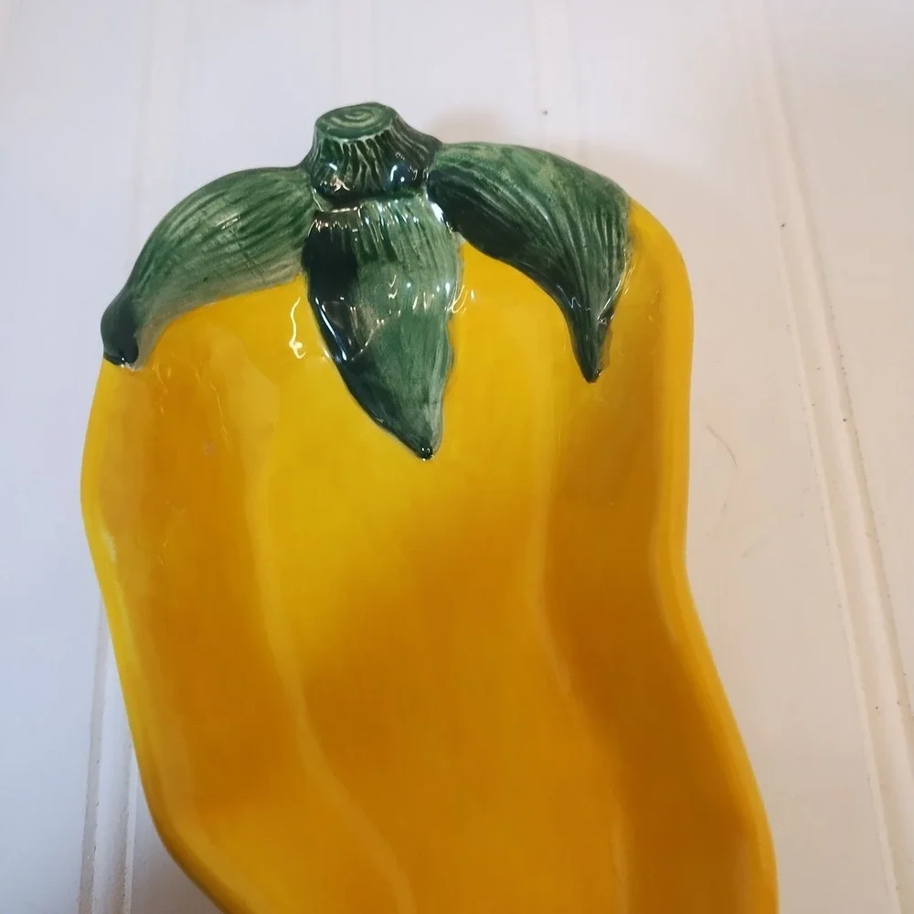Bella Casa By Ganz Yellow Pepper Serving Dish Dip Farmhouse MCM‎ Cottage Decor